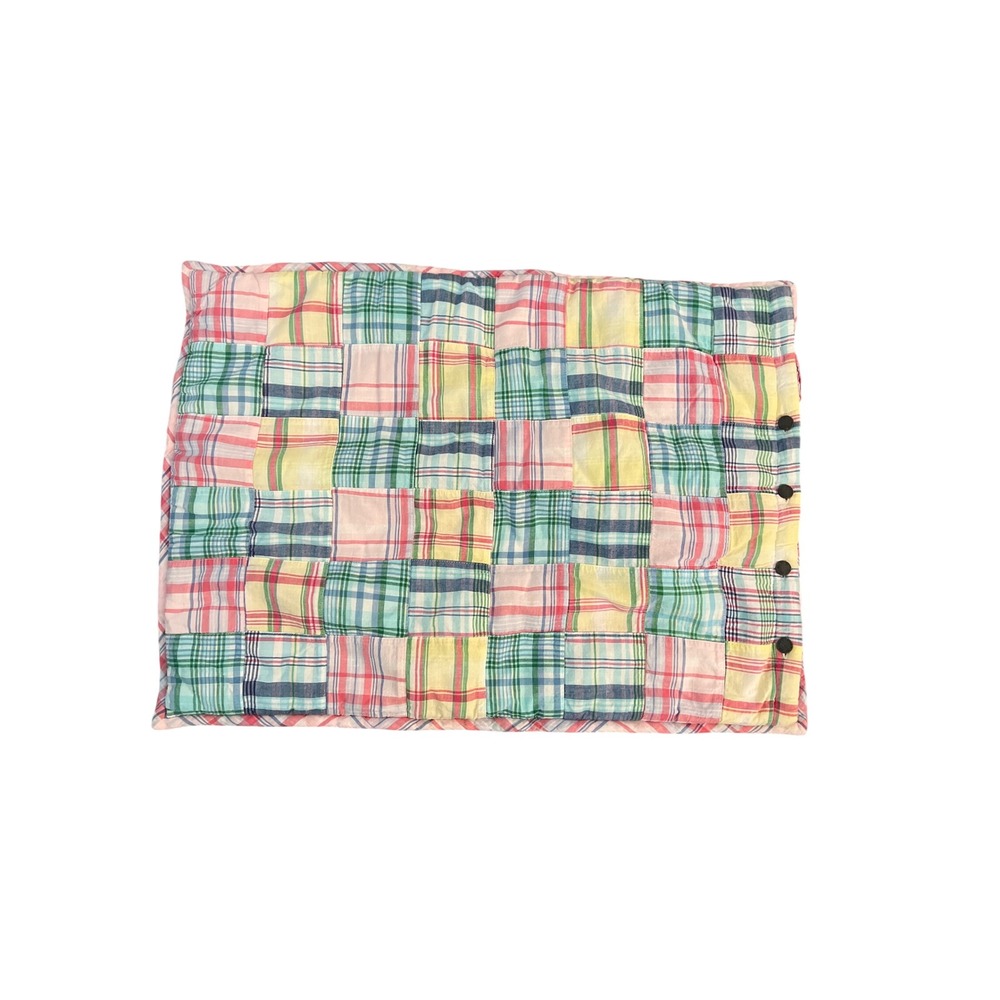 Lauren Ralph Lauren Madras Plaid Patchwork Quilted Standard Pillow Sham set of 2 - Picture 4 of 8